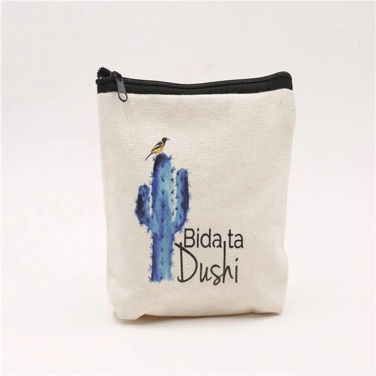 Sandro Fashion Personalized Small Gold Canvas Cosmetic Bag Travel Makeup Bag