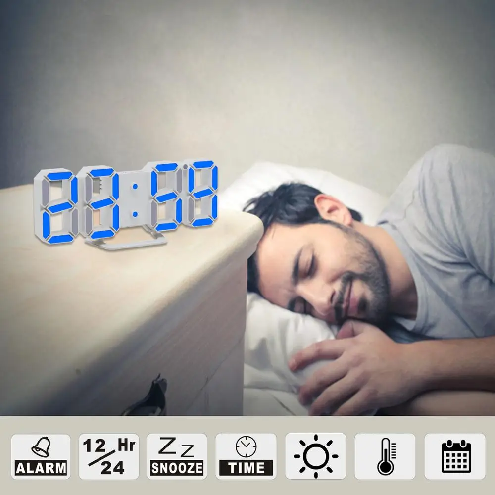 2019 China Supply Creative Gift Smart Digital LED Wall Watch Table Alarm Clock Temperature display