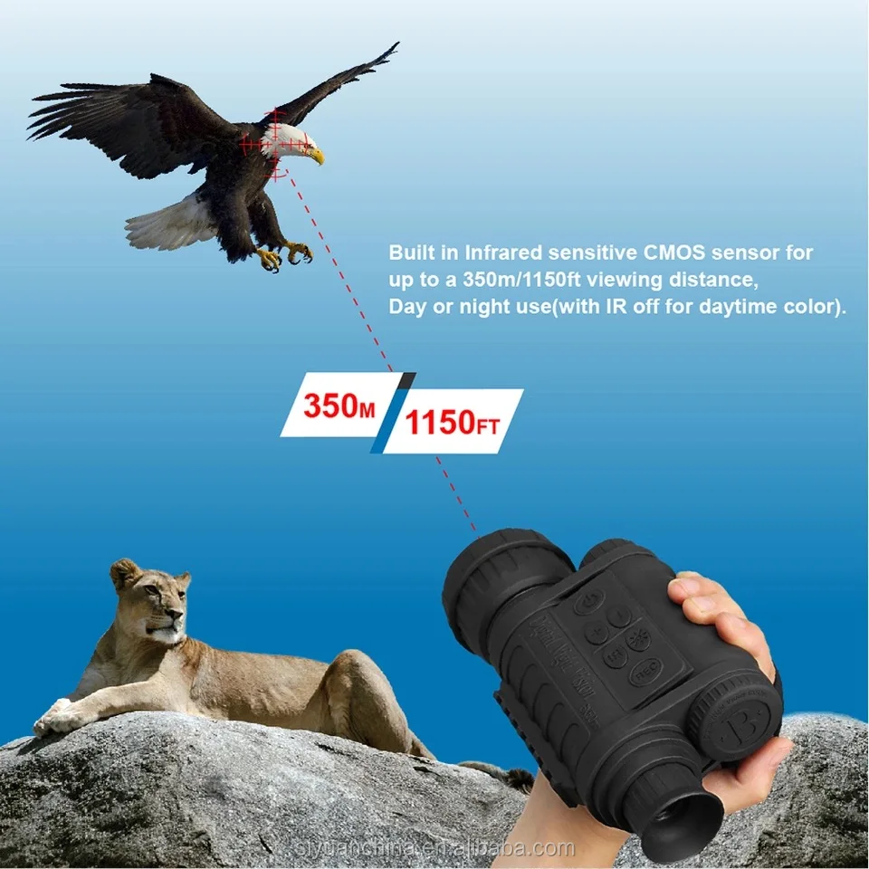 Bestguarder 6-30x50 Digital NV Hand-held Monocular  With night  identification range up to 350M range with 1.5' TFT LCD