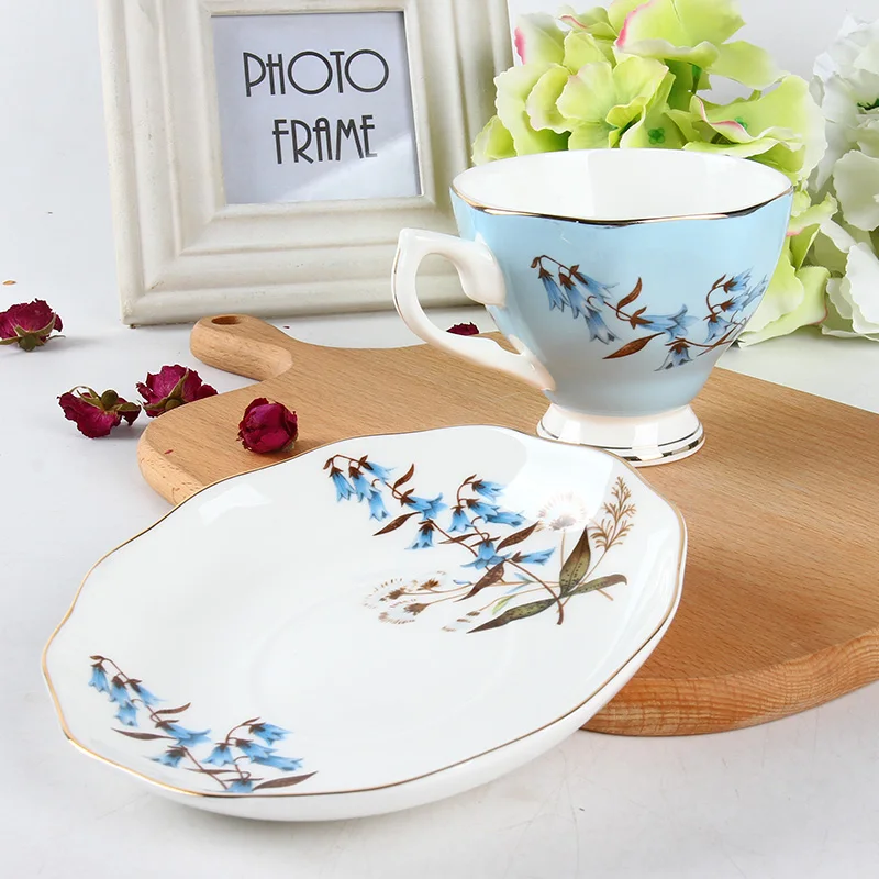 Romantic Style Ceramic cup Bone China Royal Coffee Cups And Saucers