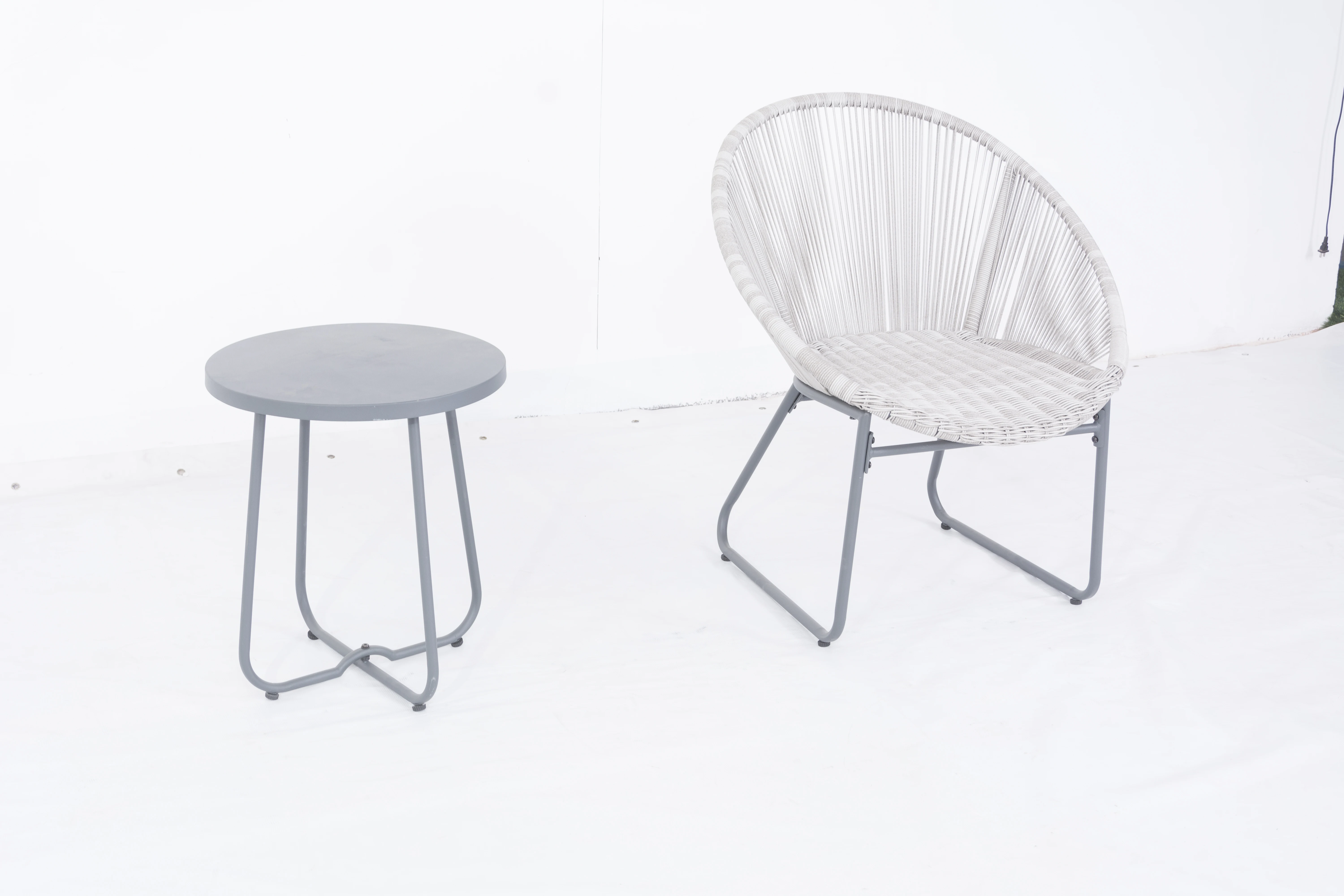 
Best price all- aluminum outdoor 3pcs wicker bistro chair and table for sale 