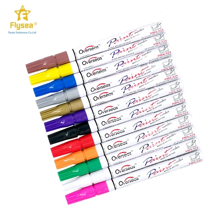 Direct Selling Customization 12 Colored Safety Ink Durable Pen Permanent Marker Paint
