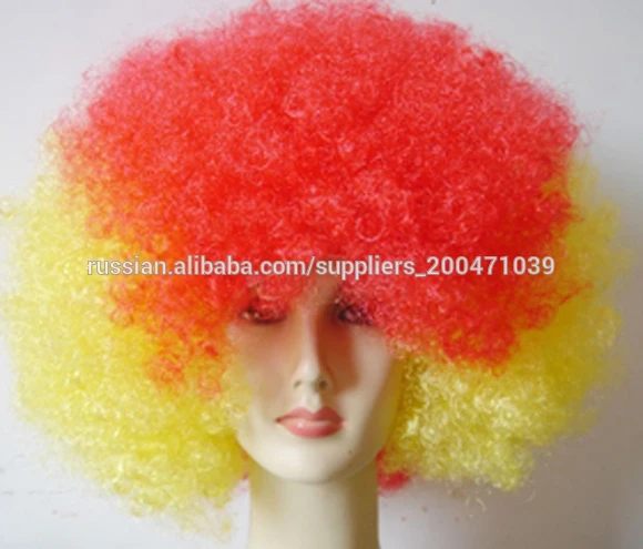 2014 спорт футбольный болельщик парик волос ,оптовая парик от фабрики сразу
