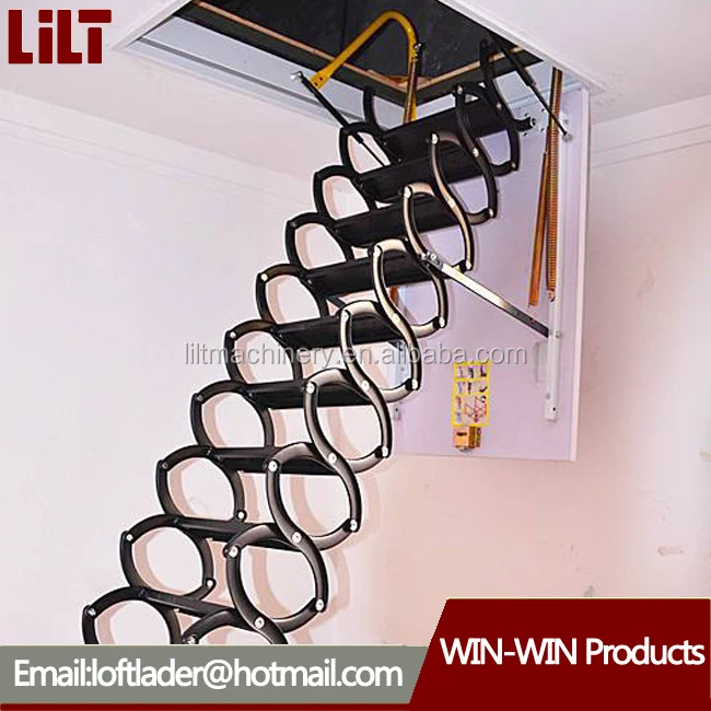 Aluminum Telescopic En131 Folding Hinge Stair Design Indoor Aluminium Ladder add handrail