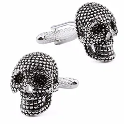Haosen Wholesale Luxury Novelty Mans Dress Shirt Black Dead Skull Cufflinks  or Tuxedo Studs for Party