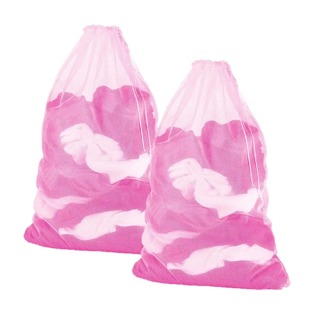 
Pink arge laundry bag drawstring closure heavy duty durable laundry bag travels,home storage,college dorms mesh laundry bags 