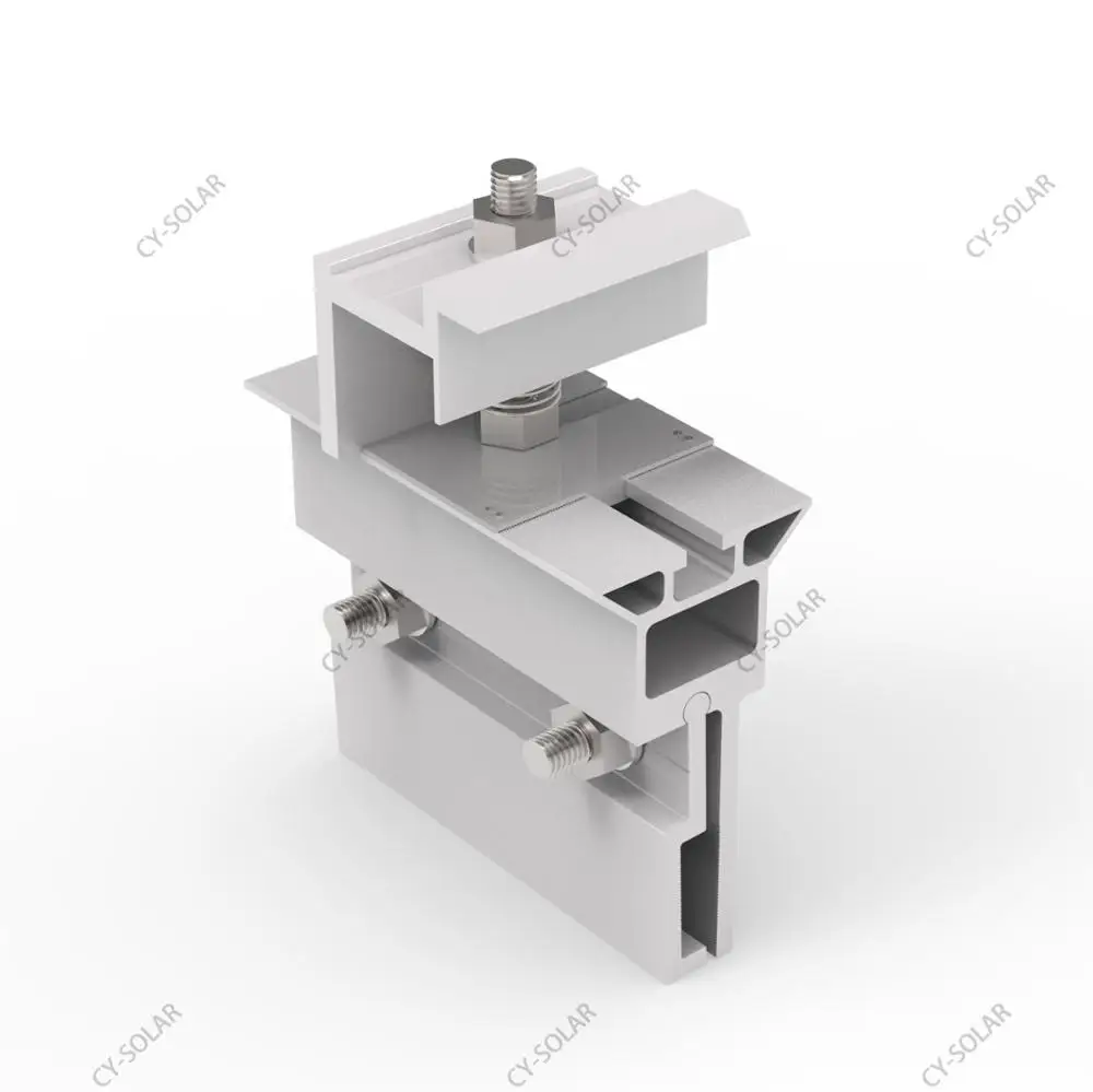 Aluminum solar metal roof panel clamp for solar PV installation, solar tin roof clips