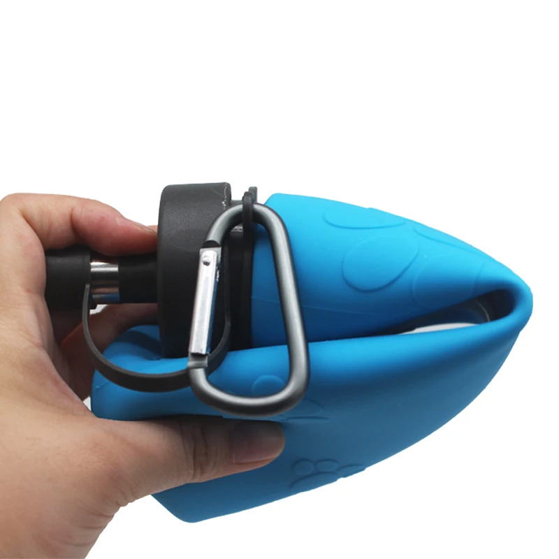 Collapsible Reusable Water Bottle with Carabiner Light Weight Leak Proof Foldable dog drinking bottles - Non-Toxic BPA Free