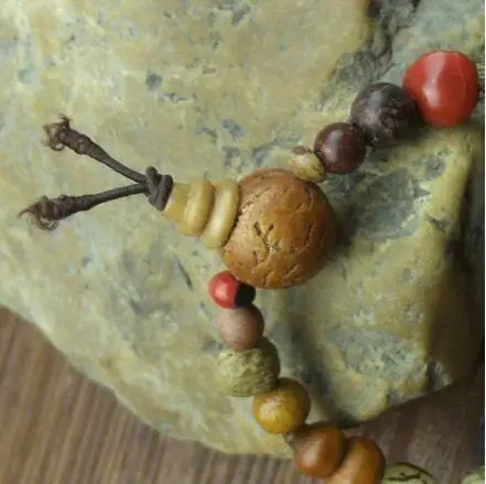 Fashion jewelry vintage natural 18 bodhi seed bracelet Buddha charm bracelet Tibet Buddhist prayer wood beads bracelet