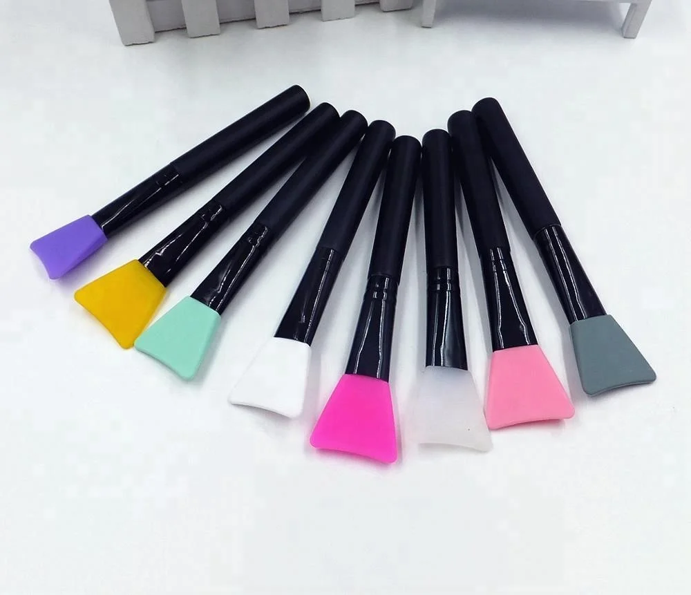 Черный деревянной ручкой Маска кисть силиконовая гелевая маска для кисти