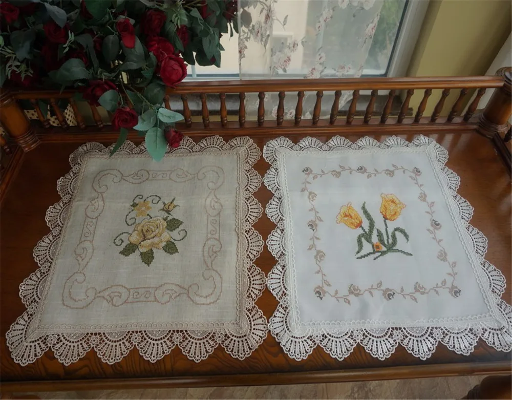 wholesale 100% polyester embroidery lace napkin