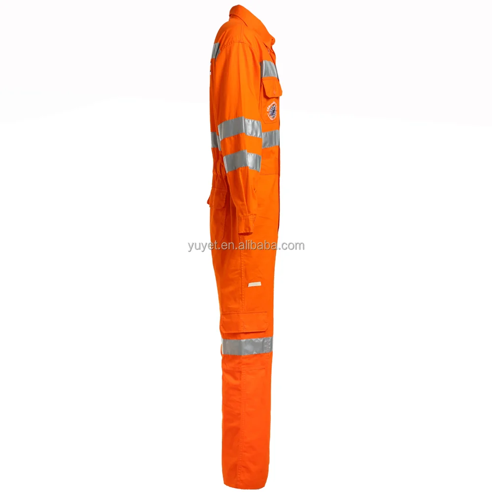 Orange 100 Cotton Flame Retardant Coverall Safety Fire Resistant Coverall