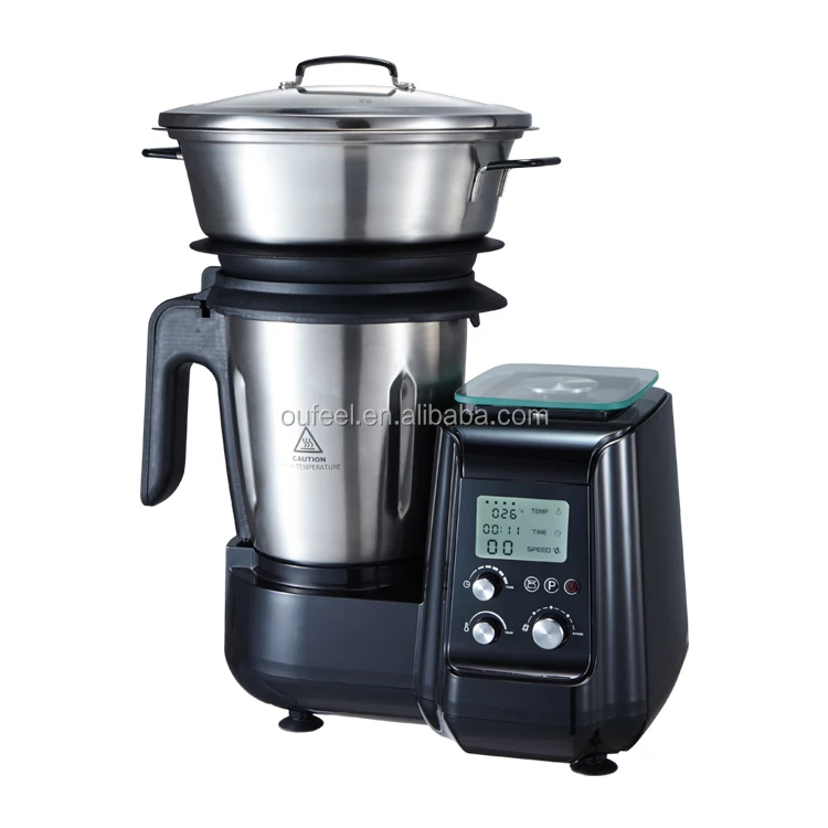 
Modern design soup maker steamer with LCD adjustable speed thermomixer 
