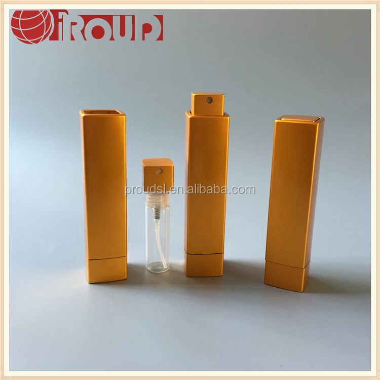 Золотой Алюминиевый парфюмерный атомайзер 15 мл, металлический парфюмерный Атомайзер