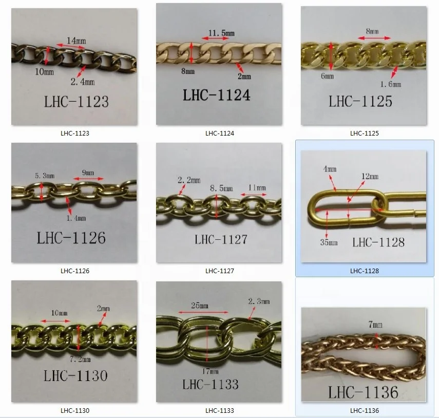 High quality decorative metal handbag chain suppliers of bags metal accessories detachable metal purse chains