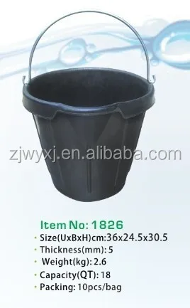 Tyre rubber industry buckets cement pail Rubber pail with steel handle