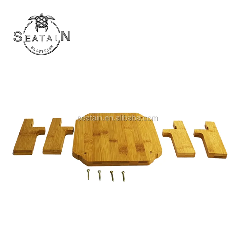 Квадратный диспенсер для напитков из прозрачного стекла объемом 10 л с бамбуковой подставкой