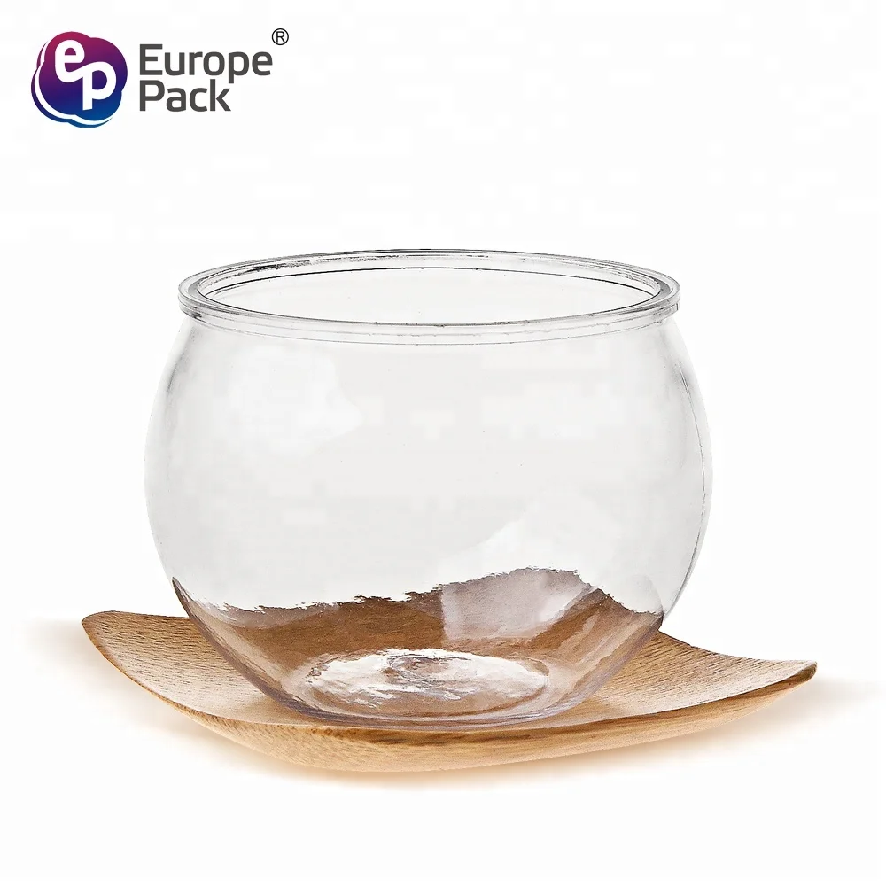 Wholesale PET Dessert cups Round Ball Shape Plastic disposable Cups for pudding