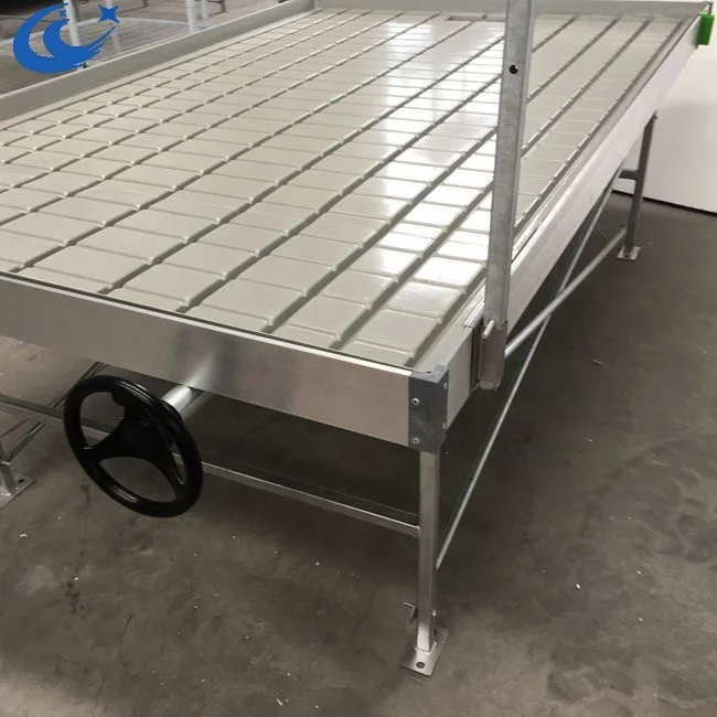 44ftx8ft flood table  greenhouse rolling tableHydroponic ebb and flow rolling bench growing flood drain tray