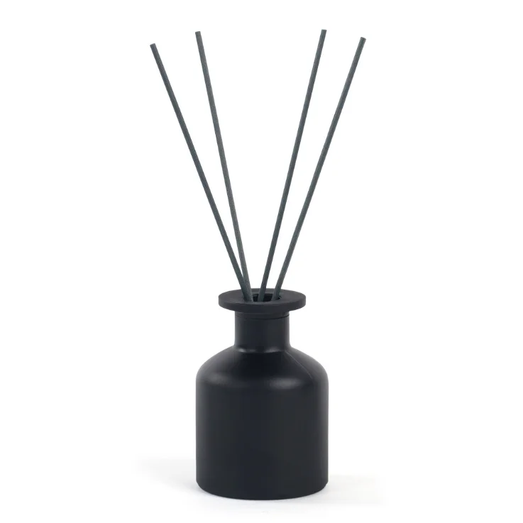 Empty aroma diffuser glass bottle home decoration accessories black reed diffuser bottles wholesale aromatherapy glass bottle