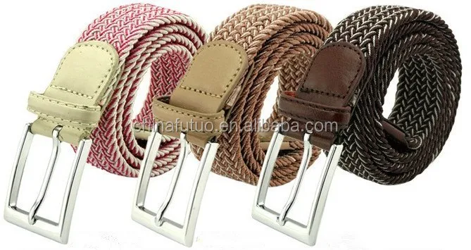 colorful kids elastic braided belt - children golf braided belts