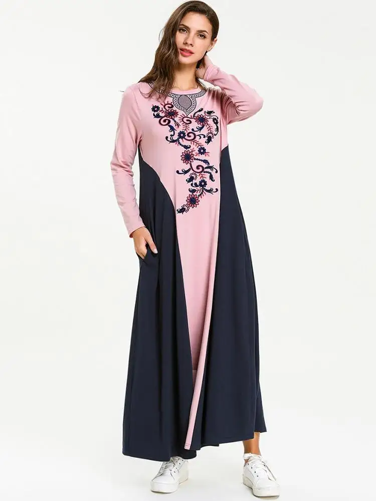 
Womens Kaftan Embroidered Fancy Abaya Evening Gown Maxi Dress Ladies Muslim Dress 