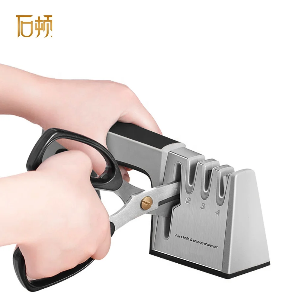 Многофункциональный инструмент для заточки ножниц, кухонная утварь из нержавеющей стали Delta 4 в 1, профессиональная точилка для ножей и ножниц