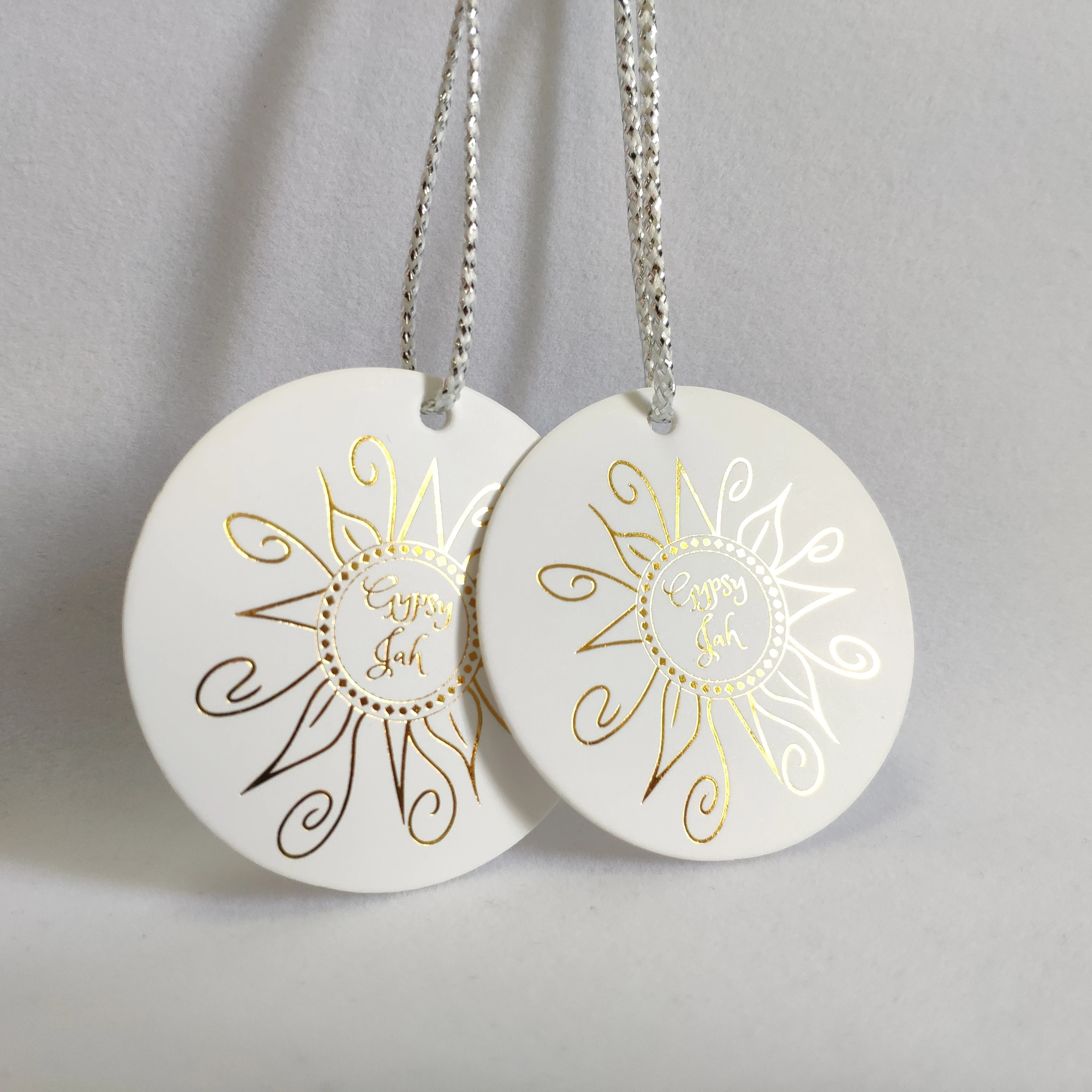 Customized label new paper  hang tag,High Quality Own Brand Embossed Logo Seal Watch Thick Paper Tag with eyelet ring