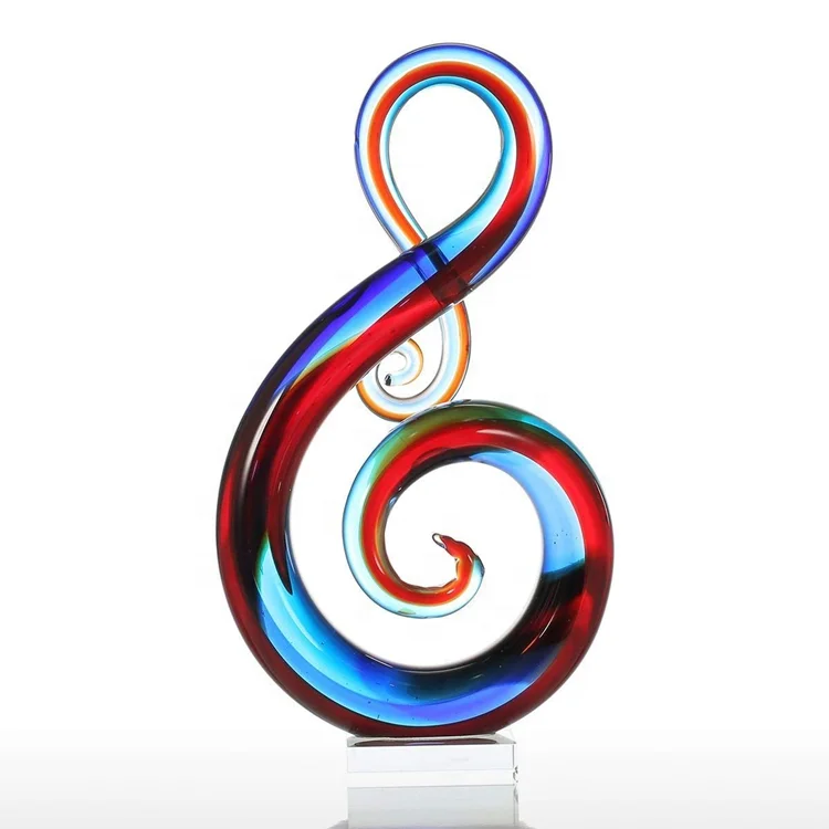 New Large Hand Blown Multicolor Murano Art Glass Style Sculpture