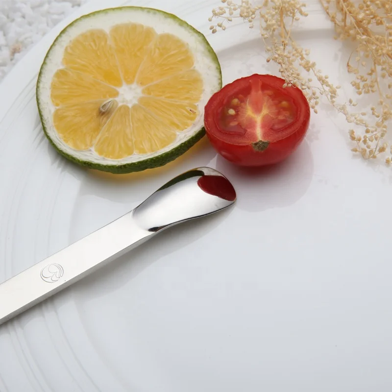 Cute mini hanging stainless steel cutlery set cafe spoon cake fruit fork with holes