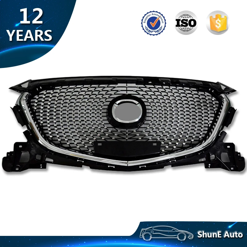 High Quality ABS Chrome New Front Grille For Mazda 3 Axela 2017 2018 Front bumper Cover Grille Hood protection Auto accessories