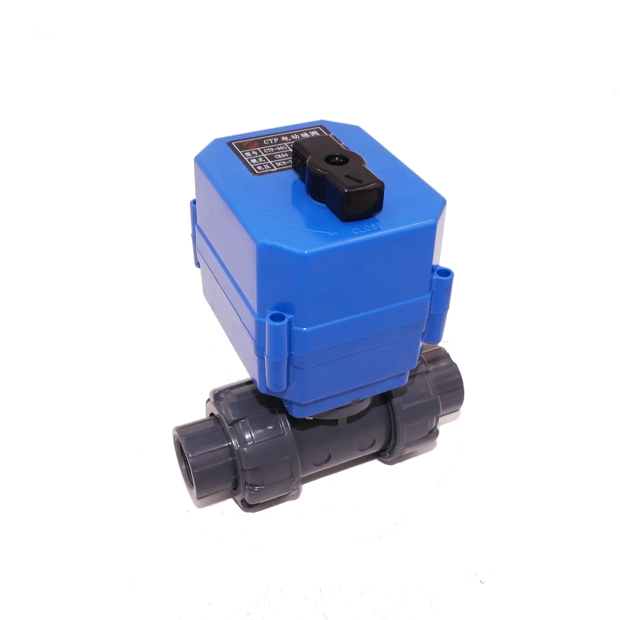 Long lifespan plastic electric actuator 2-way motorized pvc ball valve 24V 220V