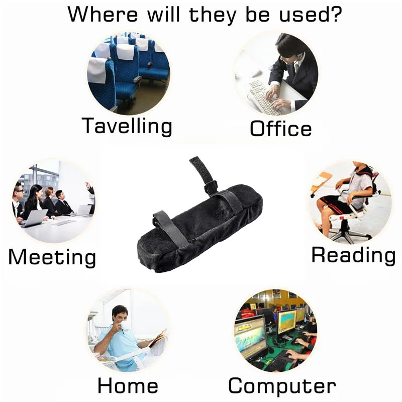 Set Of 2 Pieces Memory Foam Cover for Chair Armrests Pillow - Office Desk Chair Armrest Cushion Armrest Pad