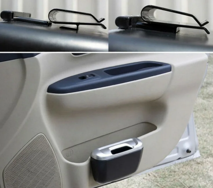 Mini Car Trash Can Table Plastic Dustbin Garbage Container Bin for Bathrooms, Kitchens, Home Office