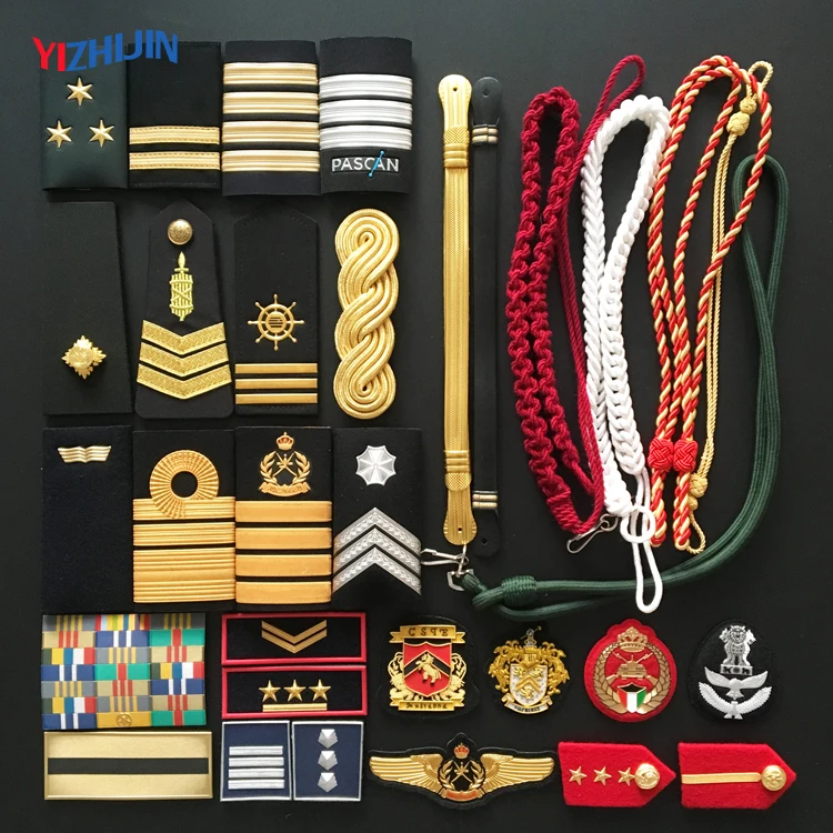 High Quality Epaulette Rank Shoulder Boards Custom Pilot Shoulder Badge Epaulet Army Military Uniform Accessories