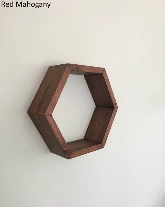 Набор из 3 шестигранных деревянных настенных полок, геометрические полки, полки с Сотами