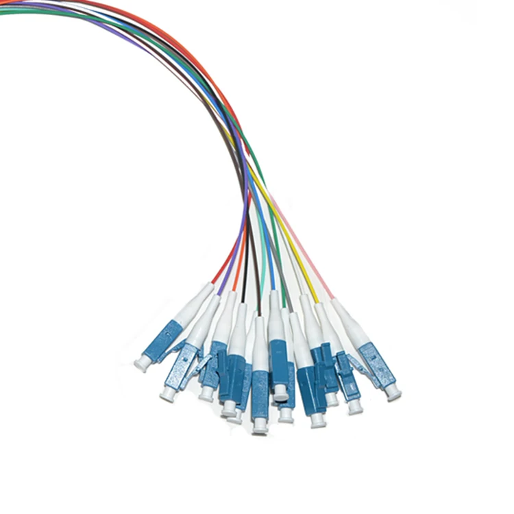 Оптовая продажа LC/LC APC/UPC одиночный режим 12 упак. многоцветный волоконно-оптические Косички