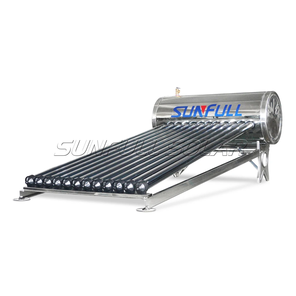 Pressurized heat pipe vacuum tube stainless steel solar water heater by manufacturer SUNFULL