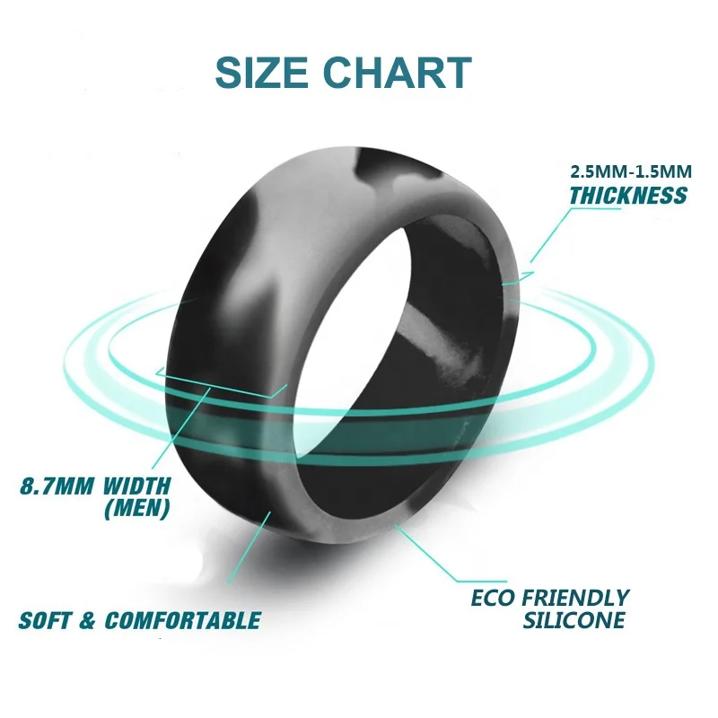 Wholesale Classic Silicone Band Rubber Silicone Wedding Rings