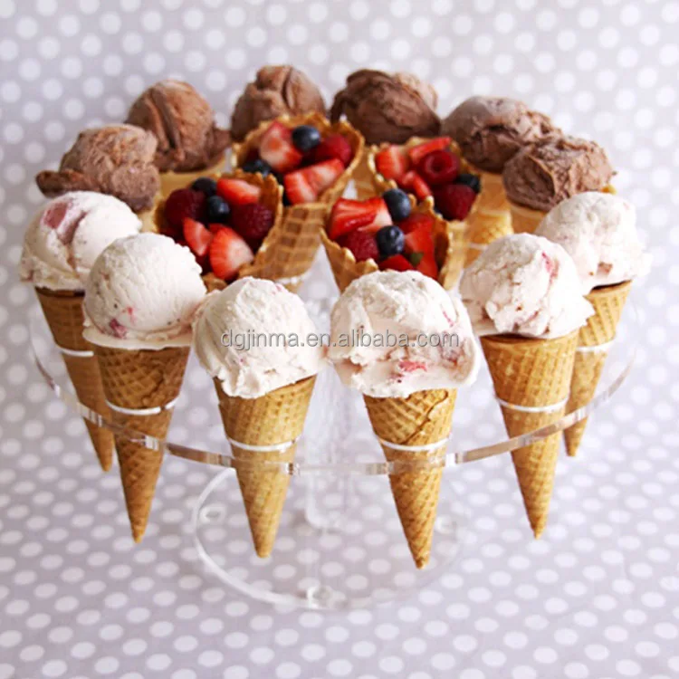 Wholesale Table Top Clear Acrylic Ice Cream Cone Holder