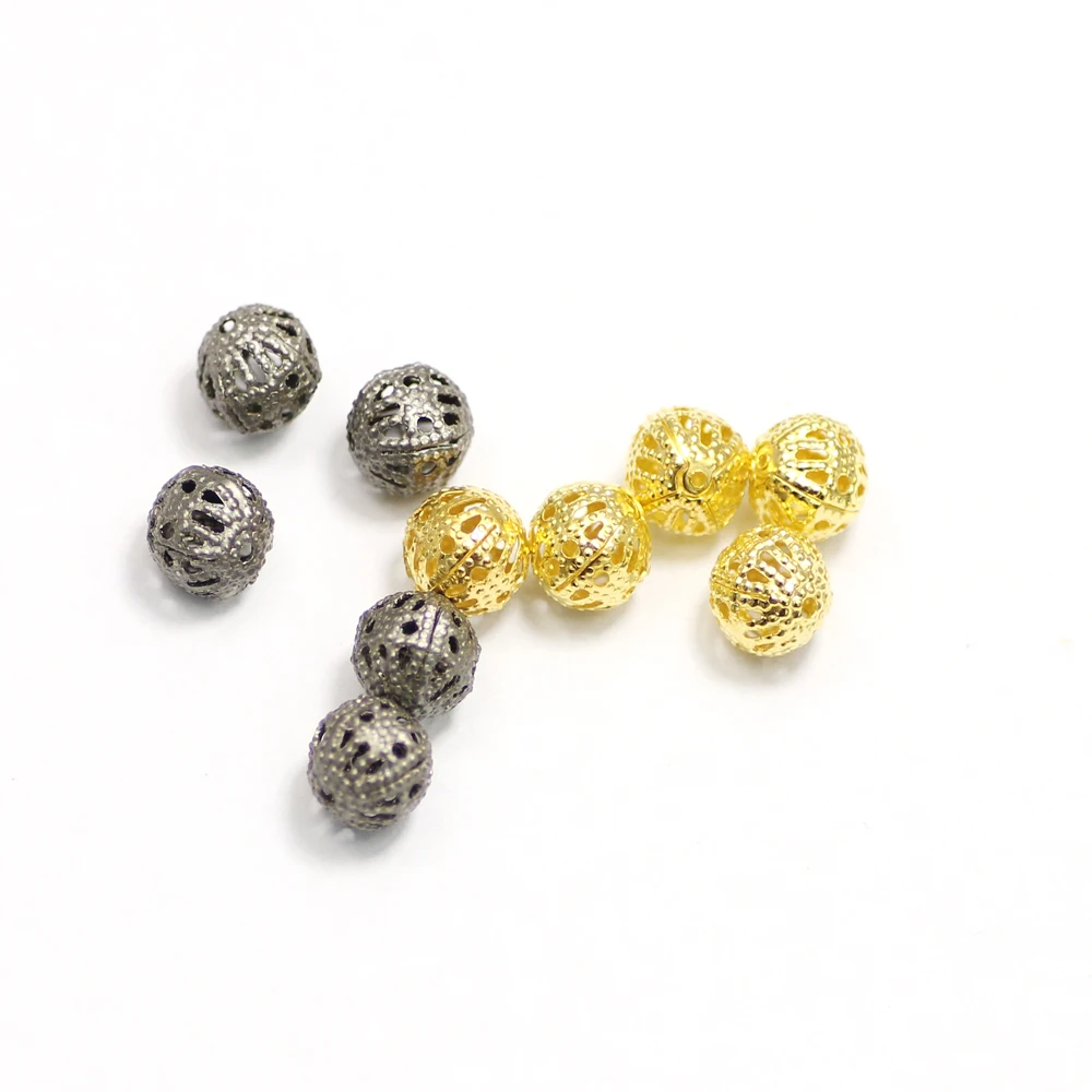 Фурнитура для изготовления ювелирных изделий из мелких металлических бусин, 8 мм