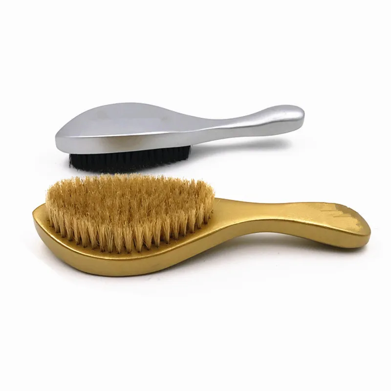 Заводская цена, щетка из Кабановой щетины, оптовая продажа, длинная ручка, 360 волнистая щетка, изогнутая волнистая щетка