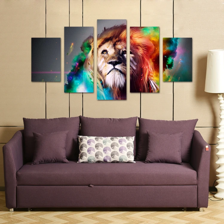 Magic painting wholesale multi color animal patterns 3d diy lion 5-piece face painting