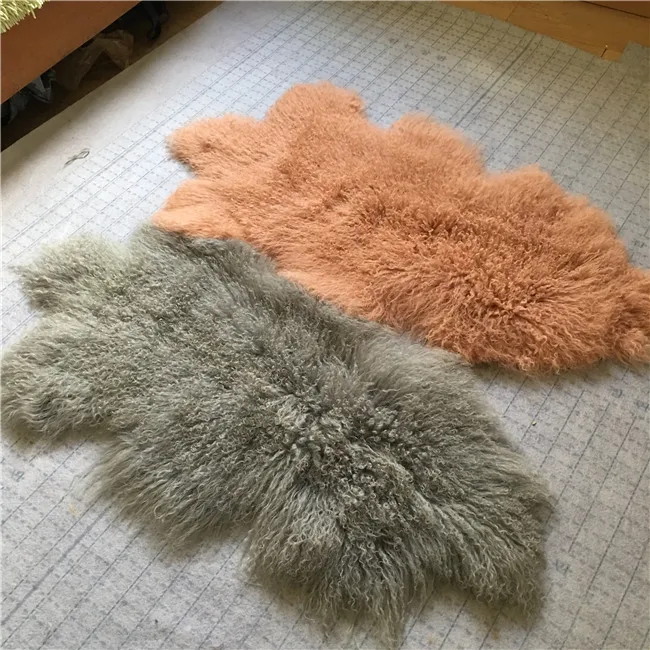 Large Curly Kalgan Lamb Fur Plate Cheap Tibetan Sheepskin