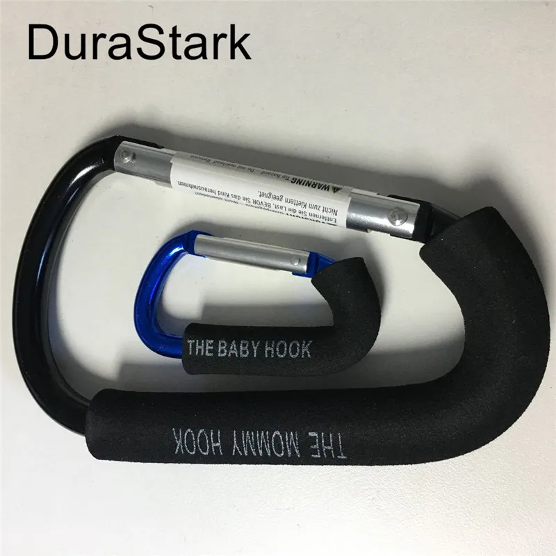 Stroller Hook /New Design D shape with Soft Form Grip for Mommy hook &Baby Hook /Aluminum Carabiner