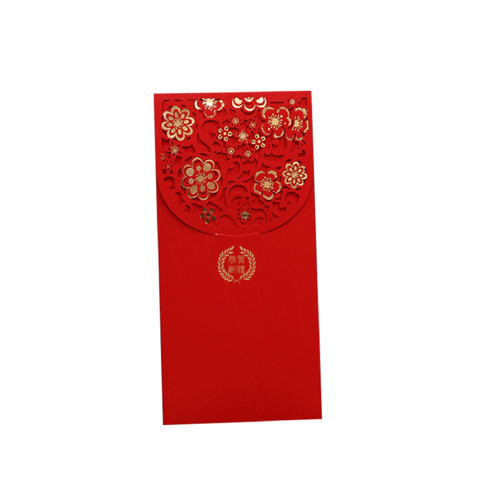 Gold foil stamping UV logo custom paper red packet 2021 hong bao money envelope wedding