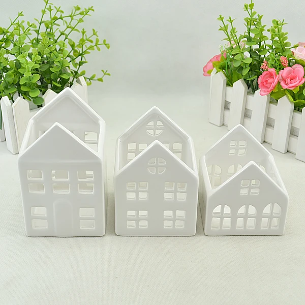 
Different houses White ceramic candle holders wholesale 