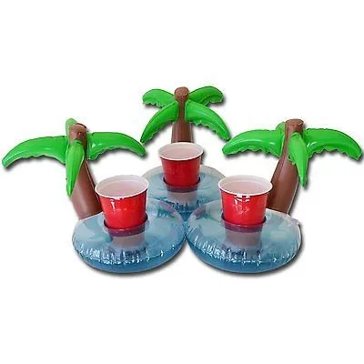 glass holder inflatable palm tree drink holder