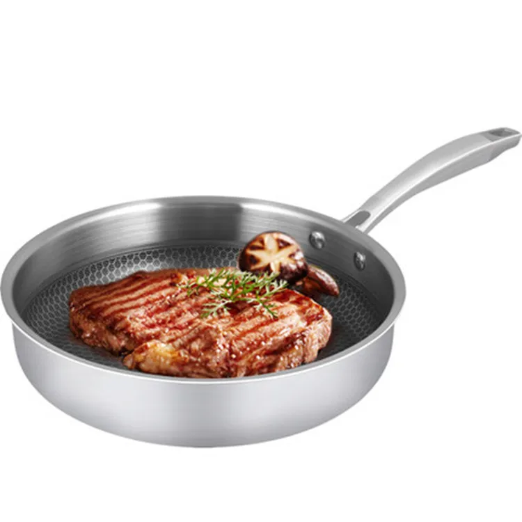 
Stainless Steel Stir Fry Cooking Pan Skillet Frying Pan 28cm 