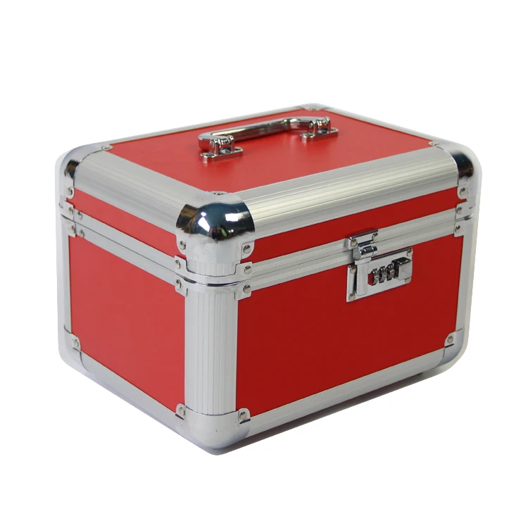 
Red safety lightweight aluminum beauty hard cosmetic case 